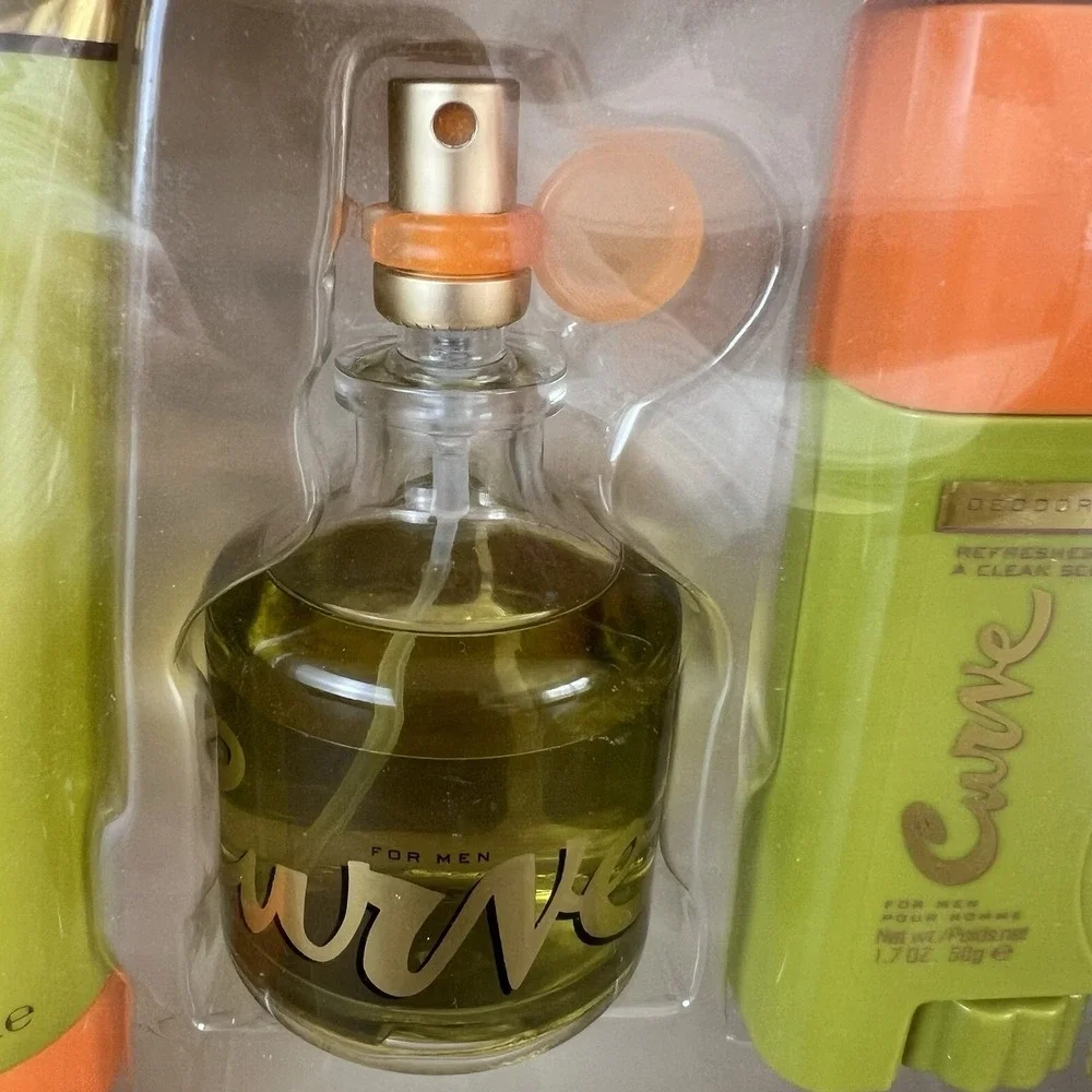 Curve By Liz Claiborne For Men Set: Cologne+ASB+Deo Stick (2.5+3.4+1.7)oz New